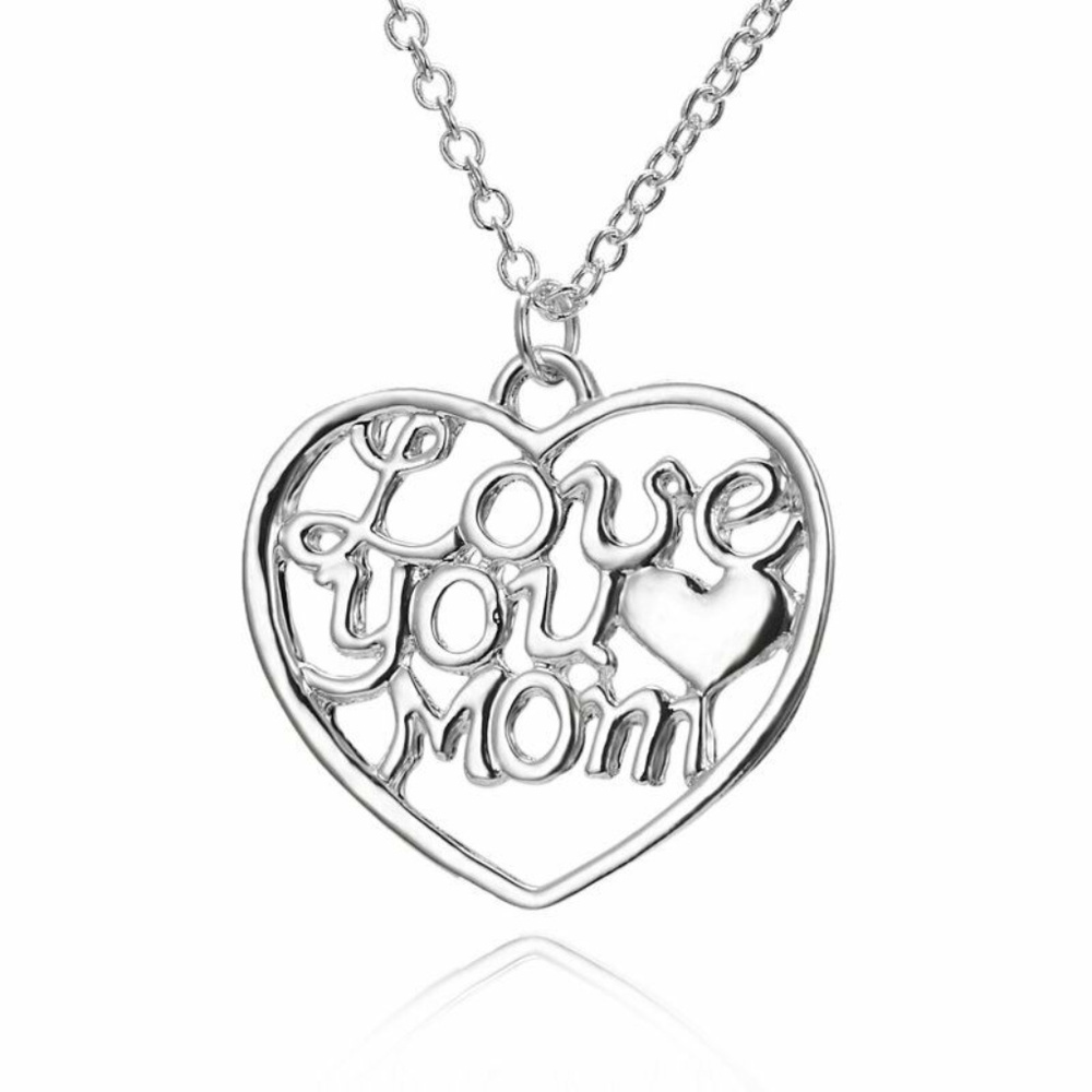 Silvertone MOM Chain Necklace